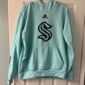 Seattle Kraken Adidas Aqua Hoodie with Bold Emblem